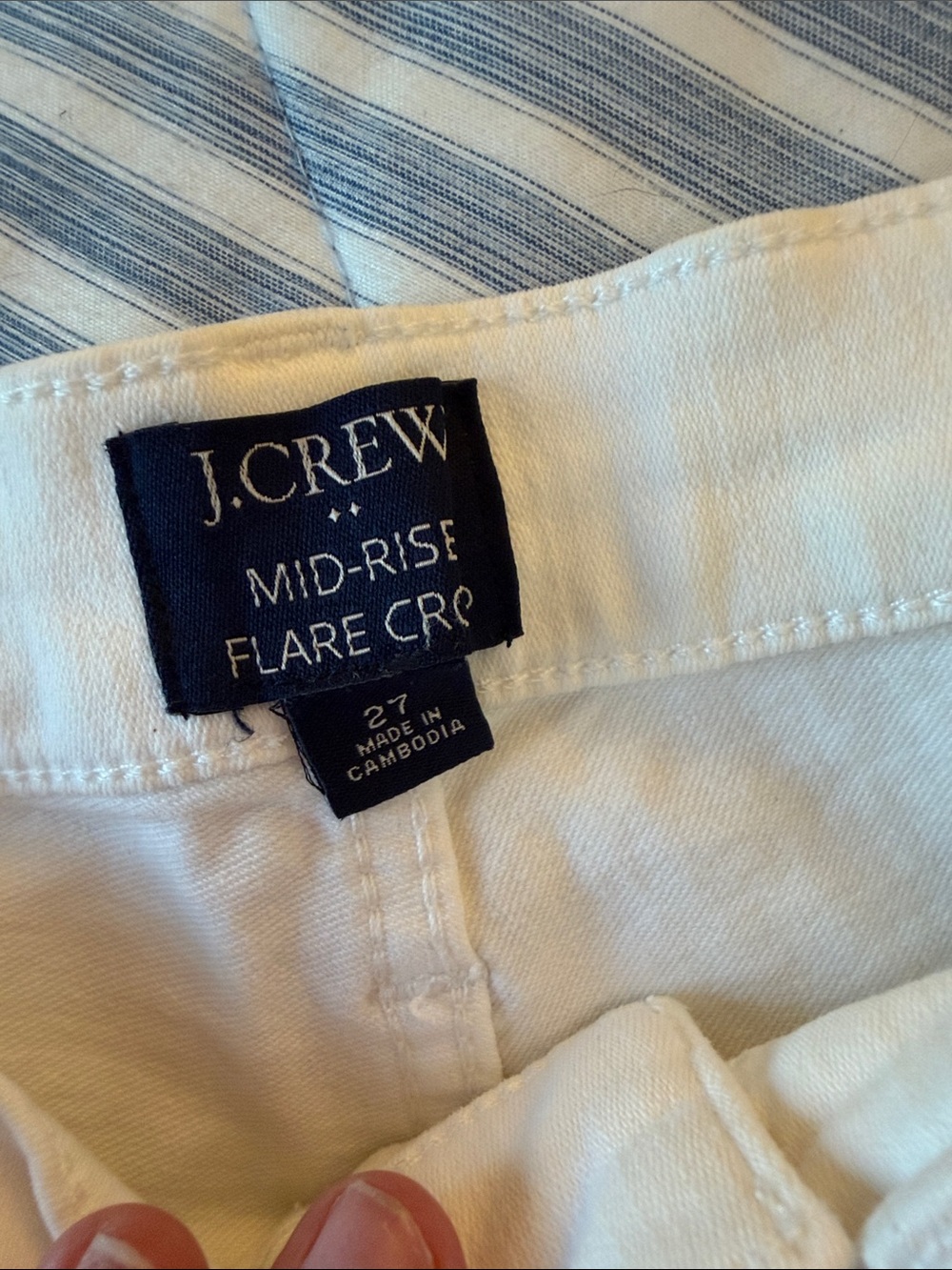 J. Crew White Mid Rise Flare Crop Jeans - Picture 4 of 4